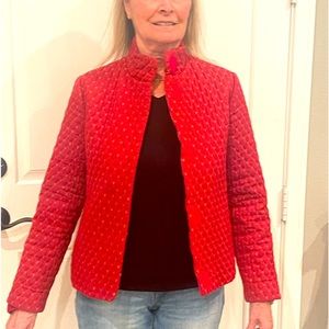 J McLaughlin red women’s short jacket with zipper